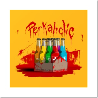 Zombie 8-Pack Bloodied Perkaholic on Yellow Posters and Art